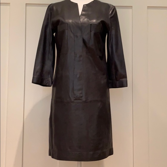 HOST PIC VINCE LEATHER SHIRT DRESS IN COASTAL SIZE 4 - Picture 6 of 8